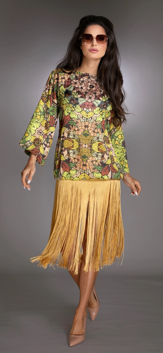 Camile dress cetim franja (pre-order)